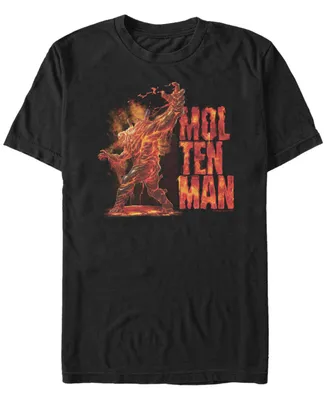 Marvel Men's Spider-Man Far From Home Molten Man Action Pose, Short Sleeve T-shirt