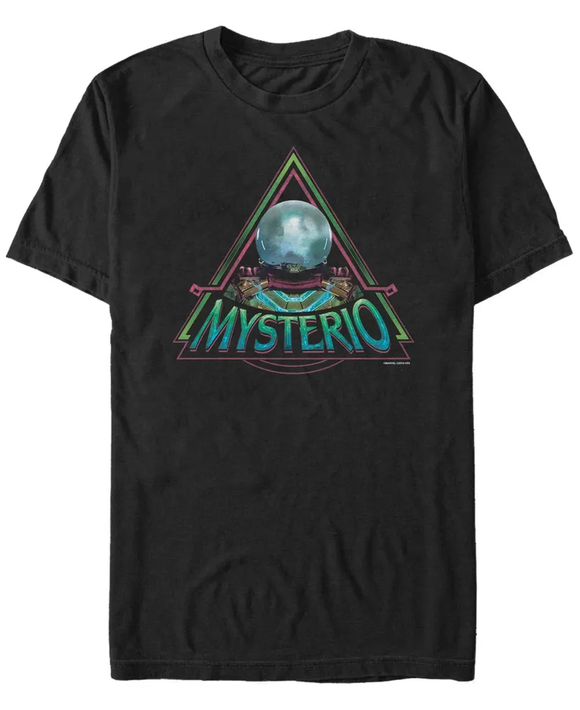 Marvel Men's Spider-Man Far From Home Mysterio Triangle Logo, Short Sleeve T-shirt