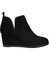 Journee Collection Women's Mylee Perforated Wedge Ankle Booties