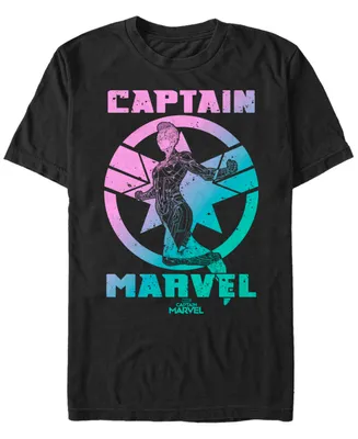 Marvel Men's Captain Flying Gradient Logo, Short Sleeve T-shirt