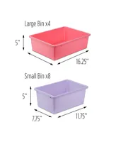 Closeout! Honey Can Do Kids Toy Room Organizer with Totes, 12 Bins