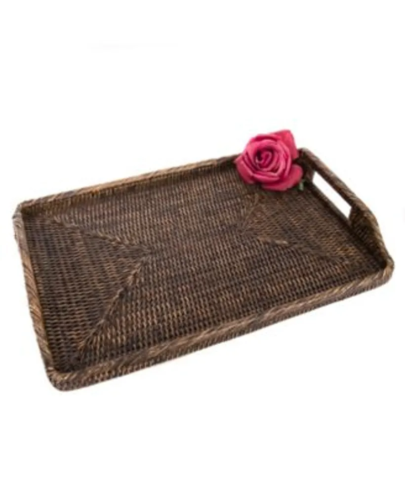 Artifacts Trading Company Rattan Rectangular Tray High Handles