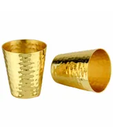 Prince of Scots Hammered Copper Shot Glasses with 24K Gold-Plate Set of 2