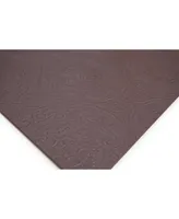 Dainty Home Faux Leather Hyde Park Slip Resistant Suede Backing Embossed 3D Surface Luxury 12" x 18" Place Mats - Set of 4