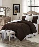 Plush Faux Fur and Sherpa Reversible Full/Queen Comforter Set