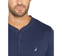 Nautica Men's Soft, Breathable Long Sleeve Henley Pajama Shirt