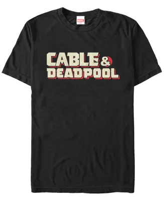 Marvel Men's Cable Deadpool Text Logo, Short Sleeve T-Shirt