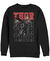 Marvel Men's Avengers Endgame Thor Action Pose, Crewneck Fleece