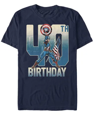 Fifth Sun Men's Marvel Captain America 40th Birthday Short Sleeve T-Shirt