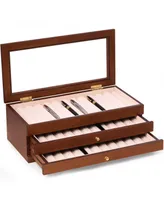 Bey-Berk 3 Level 36 Pen Storage Case with Glass Top