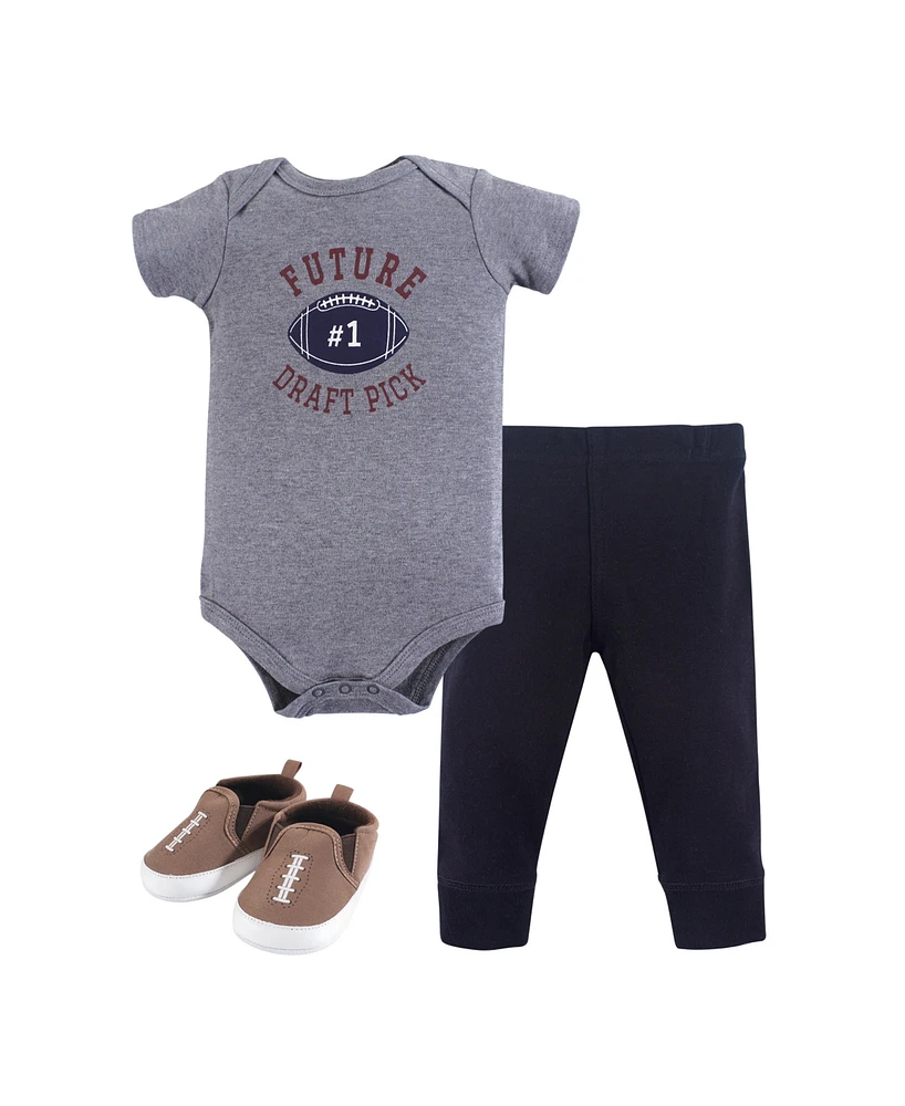 Hudson Baby Girl Bodysuit, Pants and Shoes Set