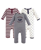 Hudson Baby Baby Boys Hudson Cotton Coveralls 3pk, Football