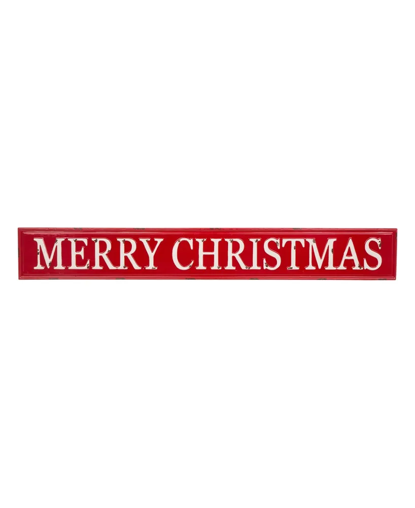 Glitzhome Enameled Metal "Merry Christmas" Wall Sign