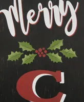 Glitzhome Wooden Black Christmas Porch Sign