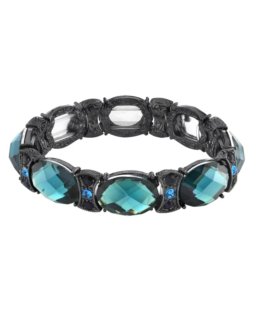 2028 Black-Tone Stretch Bracelet