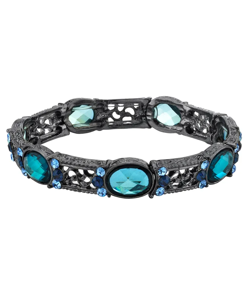 2028 Black-Tone Stretch Bracelet