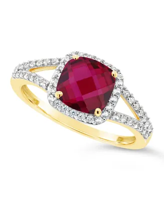 Lab Grown Ruby (1-3/4 ct. t.w.) and White Sapphire (1/4 Ring 10k Yellow Gold