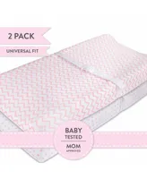 Ely's & Co. Cotton Jersey Knit Changing Pad Cover Set and Cradle Sheet Set 2 Pack