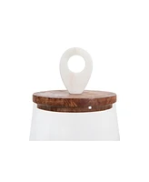 Bloomingville Small Clear Glass Jar with Mango Wood & Marble Lid
