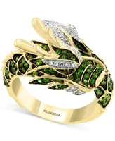 Effy Tsavorite (3/4 ct. t.w.) & Diamond (1/5 ct. t.w.) Dragon Statement Ring in 14k Gold