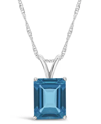 Blue Topaz (3 ct. t.w.) Pendant Necklace in Sterling Silver. Also Available in Amethyst and Citrine