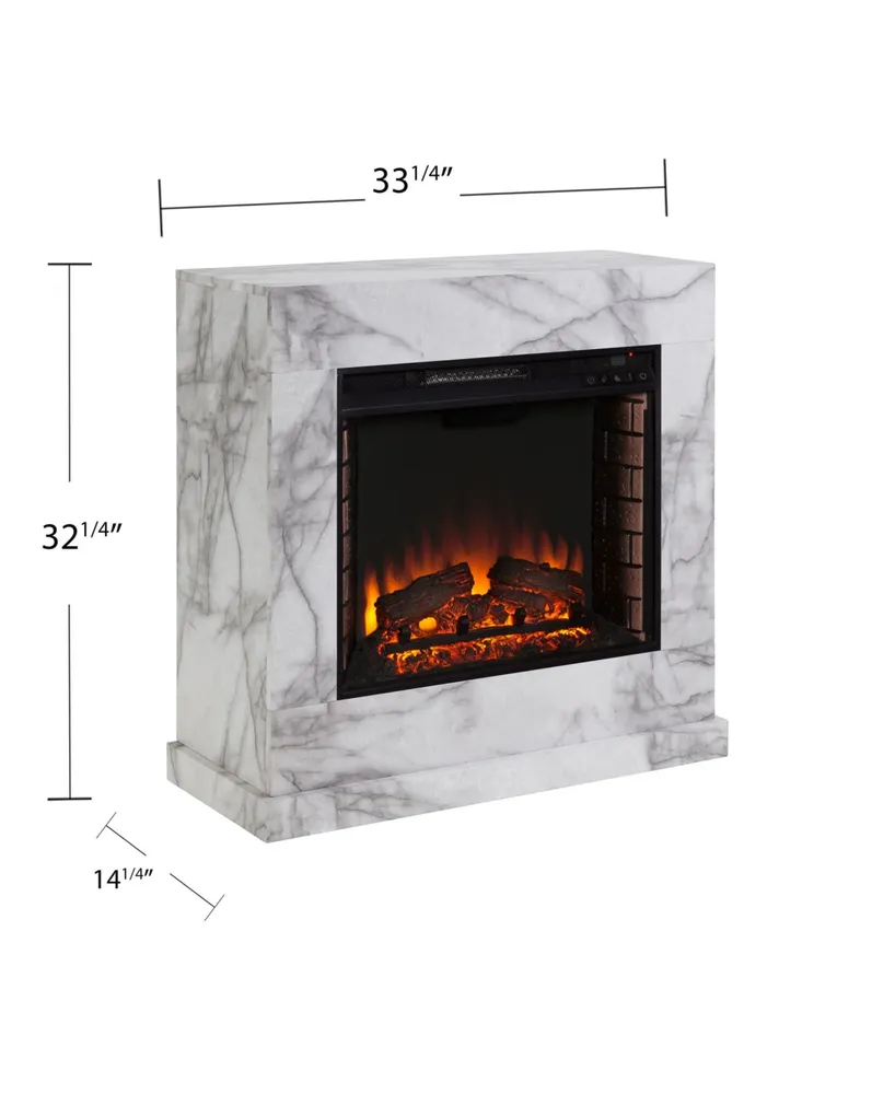 Southern Enterprises Ileana Faux Marble Electric Fireplace