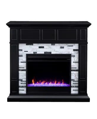 Southern Enterprises Lysander Marble Color Changing Electric Fireplace