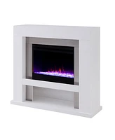 Southern Enterprises Arell Stainless Steel Color Changing Electric Fireplace