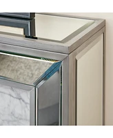 Southern Enterprises Audrey Faux Stone Mirrored Electric Fireplace