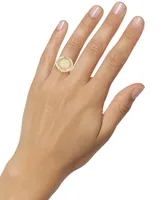 Diamond Coin Statement Ring (1/4 ct. t.w.) in 14k Gold-Plated Sterling Silver