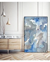 Giant Art 32" x 24" Subtle Blues Ii Art Block Framed Canvas