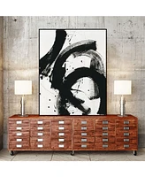 Giant Art 40" x 30" Onyx Gesture Ii Art Block Framed Canvas