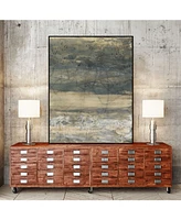 Giant Art 14" x 11" Earthen Lines Ii Art Block Framed Canvas