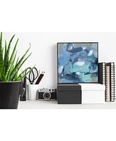 Giant Art 30" x 30" Abstract Blues I Art Block Framed Canvas