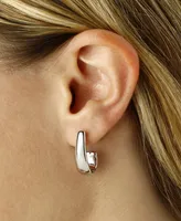 J-Hoop Earrings Set in 14k White Gold