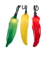 Kurt Adler 10-Light 4-Inch Multi Chili Pepper Light Set