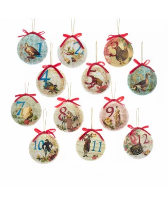 Kurt Adler 85mm Decoupage Ball Ornament Set of 12