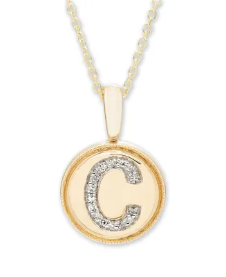 Diamond Initial Pendant in 14k Yellow Gold