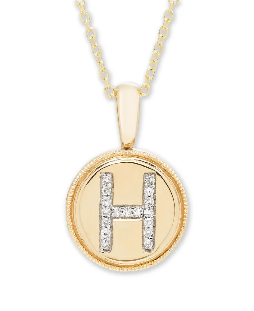 Diamond Initial Pendant in 14k Yellow Gold