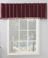 Sun Zero Evelina Faux Dupioni Silk Beaded Tassels Thermal Extreme 100% Blackout Back Tab Curtain Valance