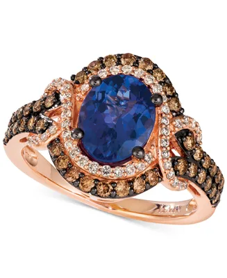 Le Vian Blueberry Tanzanite (1-1/2 ct. t.w.) & Diamond (3/4 ct. t.w.) Statement Ring in 14k Rose Gold