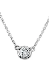 Certified Diamond Bezel Pendant Necklace (1/4 ct. t.w.) in 14k White Gold, 16" + 2" extender