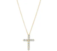 Certified Diamond Cross Pendant Necklace (1 ct. t.w.) in 14k Gold, 16" + 2" extender