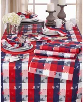 Saro Lifestyle Checkered Tablecloth with Stars Design