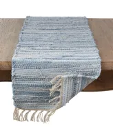 Saro Lifestyle Long Table Runner with Chindi Woven Design