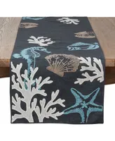 Saro Lifestyle Sea Life Print Table Runner