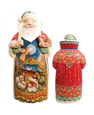 G.DeBrekht Woodcarved and Hand Painted Santa Nativity Figurine