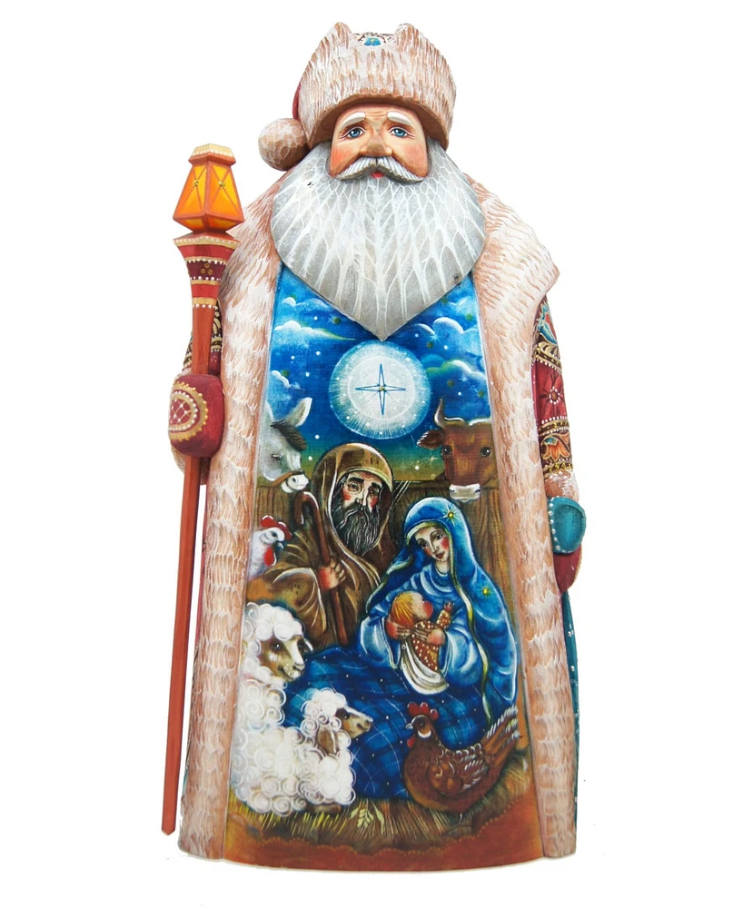 G.DeBrekht Woodcarved Nativity Special Edition Santa In Crate Figurine