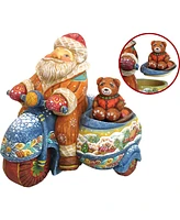 G.DeBrekht Santa On Motorbike Surprise-Box Figurine