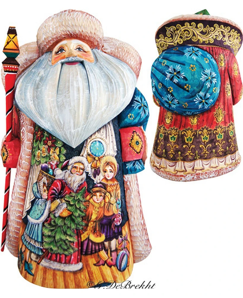 G.DeBrekht Woodcarved and Hand Painted Magic Night Father Frost Santa Figurine